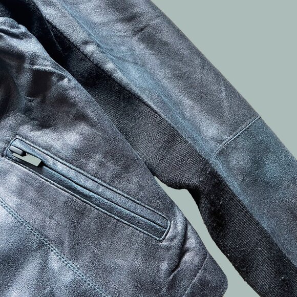 Veda Max Classic Leather Jacket in navy / black – S - Picture 6 of 9